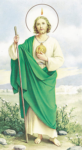 Sant Jude Paper Catholic Prayer Holy Card with Blank Back