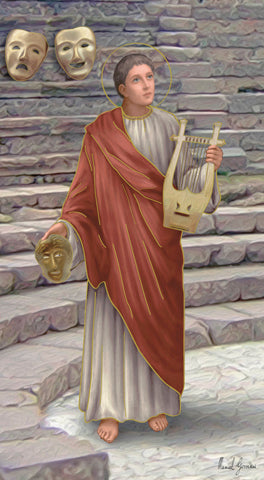 Saint Genesius Paper Catholic Prayer Holy Card Pack of 100