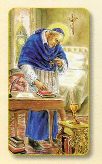 Saint Alphonsus Paper Catholic Prayer Holy Card with Blank Back, Pack of 100