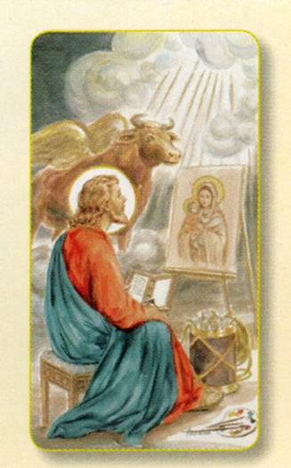 Saint Luke Paper Catholic Prayer Holy Card with Blank Back, Pack of 100