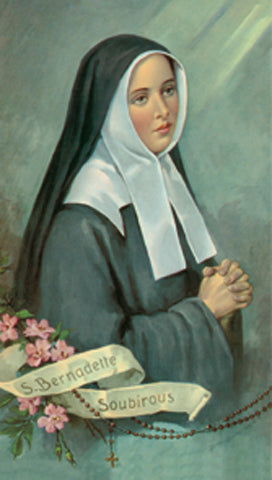 Saint Bernadette Paper Catholic Prayer Holy Card Pack of 100