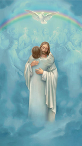 Christ Welcoming Home Paper Catholic Prayer Holy Card Pack of 100