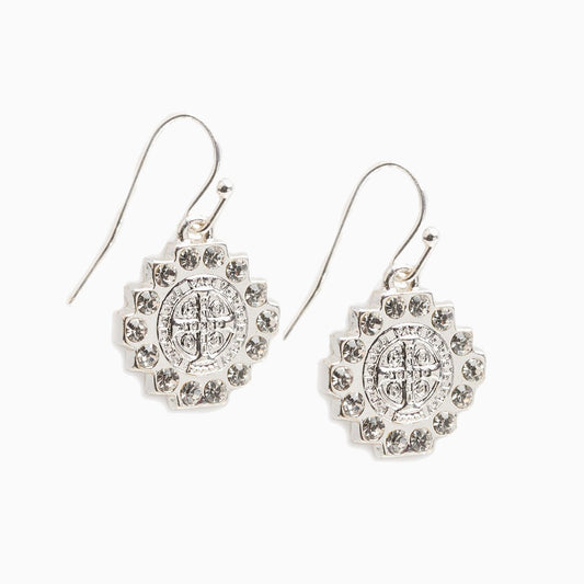Brilliance Drop Earrings with Crystal Accent in Gold or Silver