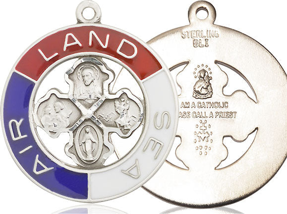 Extel Large Sterling Silver Land Sea Air Medal Gift Boxed