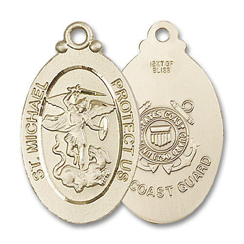 Extel Oval Large 14kt Gold Filled St Michael Medal USA