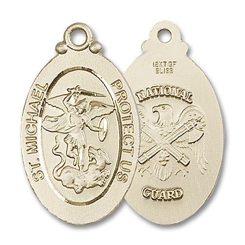 Extel Oval Large 14kt Gold Filled St Michael Medal USA