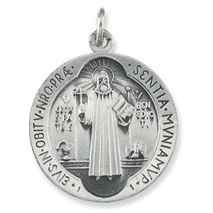 Extel Medium Sterling Silver Catholic St. Benedict Medal Charm