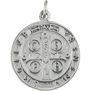 Extel Medium Sterling Silver Catholic St. Benedict Medal Charm