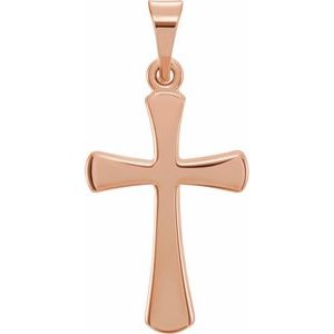 Extel Medium 14K Rose Gold Religious Cross Pendant Charm