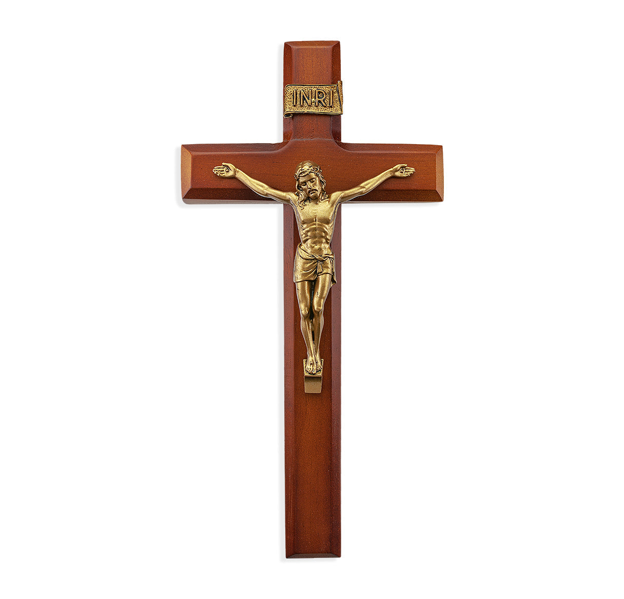 Large Catholic Tutone Wood Wall Crucifix 11 Inch Decor