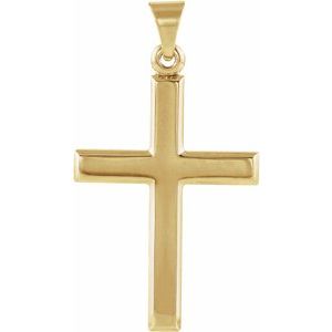 Extel Large 14K Yellow Gold Mens Womens Religious Cross Pendant