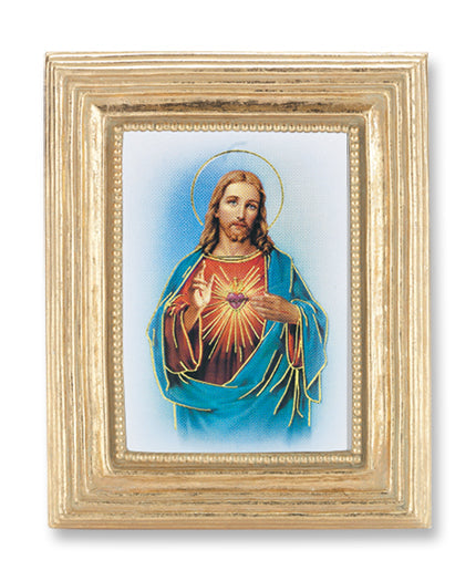Sacred Heart of Jesus Picture Framed Print, Small, Gold-Leaf Frame