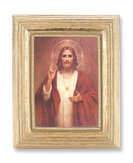 Sacred Heart of Jesus Picture Framed Print Small, Gold-Leaf Frame