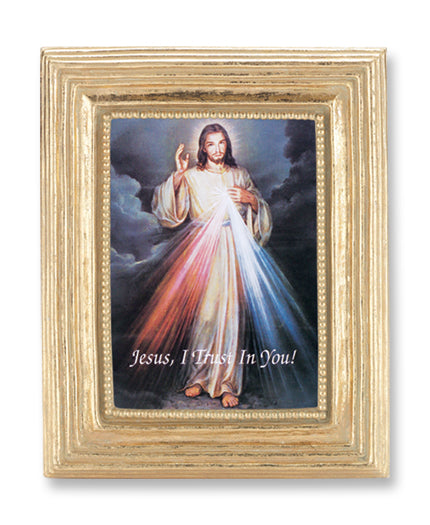 Divine Mercy Picture Framed Print Small Gold-Leaf Frame