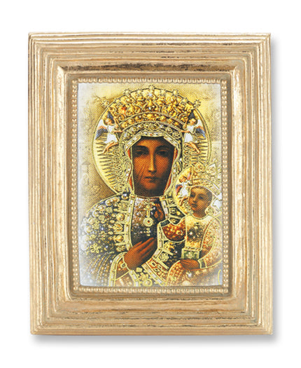 Our Lady of Czestochowa Picture Framed Print Small Gold Leaf Frame