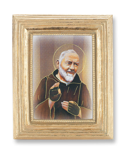 St. Pio Picture Framed Print Small Gold-Leaf Frame Decor