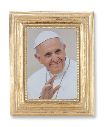 Pope Francis Picture Framed Print Small, Gold-Leaf Frame