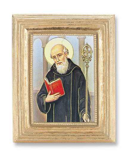St. Benedict Picture Framed Print Small Gold-Leaf Frame