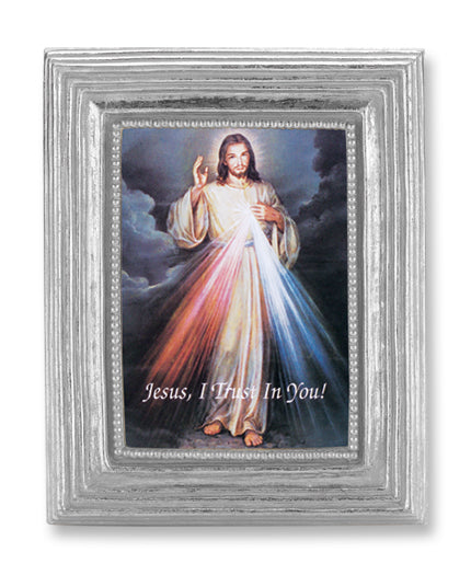 Divine Mercy Picture Framed Print Small Silver-Leaf Frame