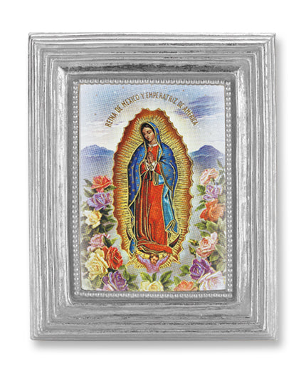 Our Lady of Guadalupe Picture Framed Print, Small Silver-Leaf Frame