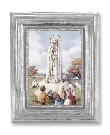 Our Lady of Fatima Picture Framed Print Small, Silver-Leaf Frame