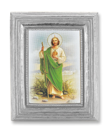 St. Jude Picture Framed Print Small, Silver-Leaf Frame