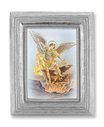 St. Michael Picture Framed Print, Small, Silver-Leaf Frame