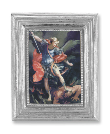 St. Michael Picture Framed Print, Small, Silver-Leaf Frame
