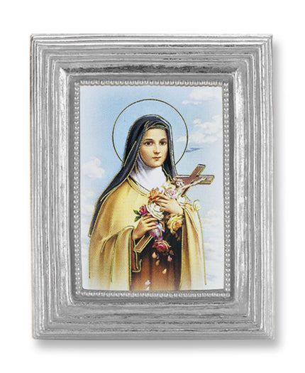 St. Therese Picture Framed Print Small Silver-Leaf Frame