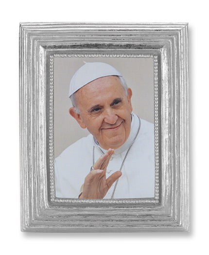 Pope Francis Picture Framed Print Small, Silver-Leaf Frame