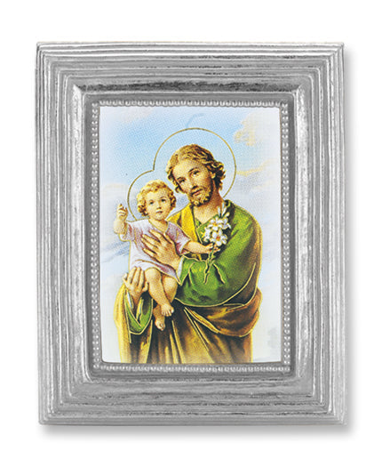 St. Joseph Picture Framed Print Small, Silver-Leaf Frame