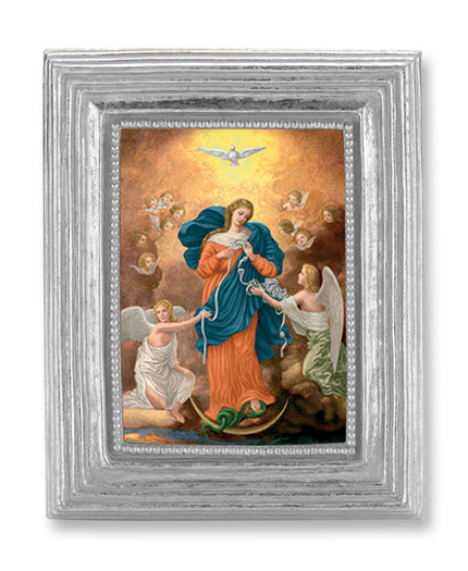 Our Lady Untier of Knots Picture Framed Print Small, Silver-Leaf Frame