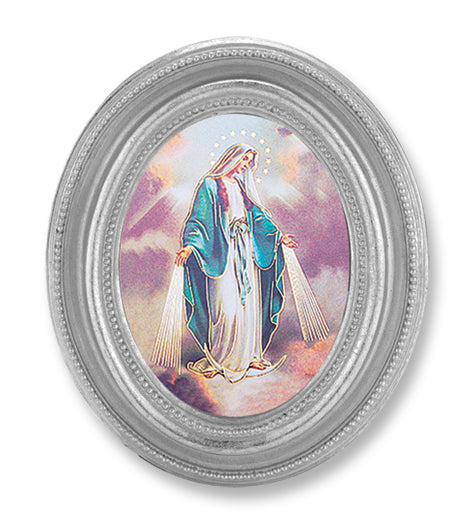 Our Lady of Grace Picture Framed Print Small Oval Frame
