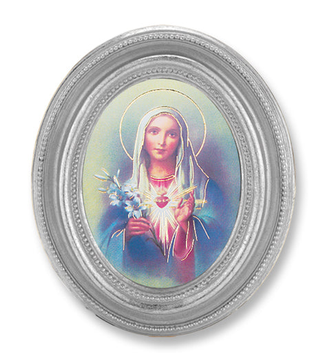 Immaculate Heart of Mary Picture Framed Print Small Oval Frame
