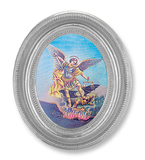 Sacred Heart of Jesus Picture Framed Print Small Oval Frame