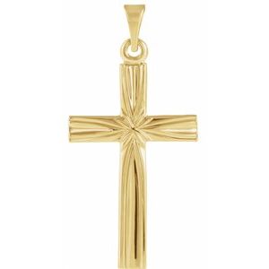 Extel Medium 14K Yellow Gold Religious Cross Pendant Charm