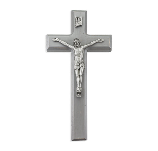 Large Catholic Camtry Gray Wood Wall Crucifix, 10", for Home, Office, Over Door