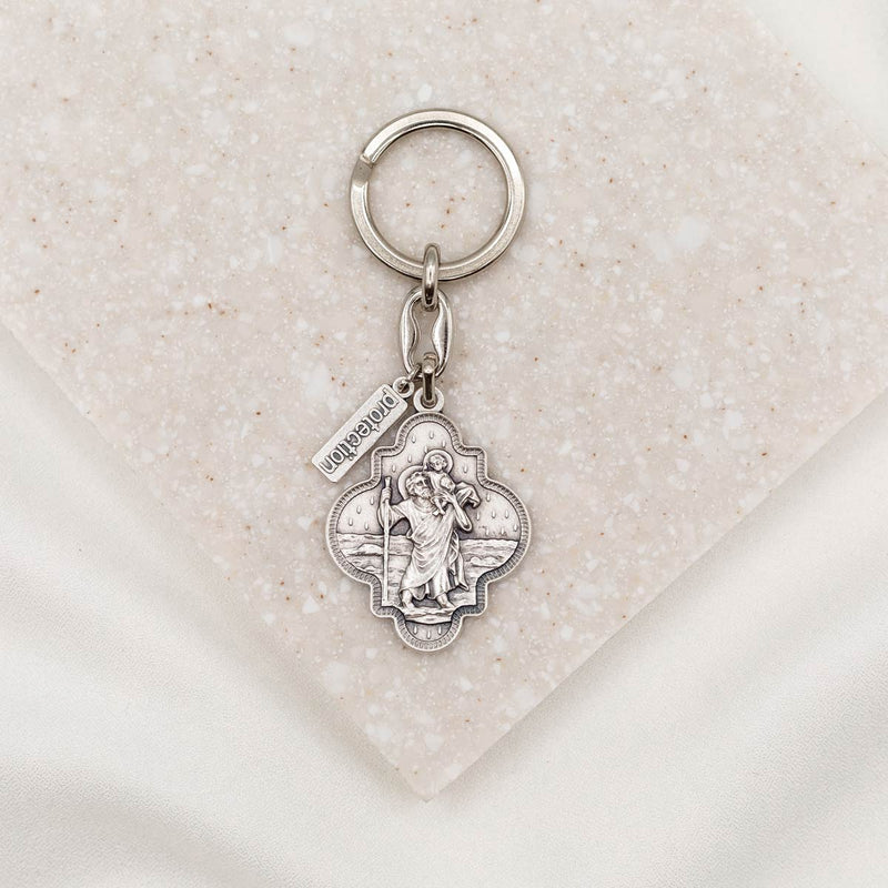 Saint Christopher Travel Protection Key Ring for Journeys