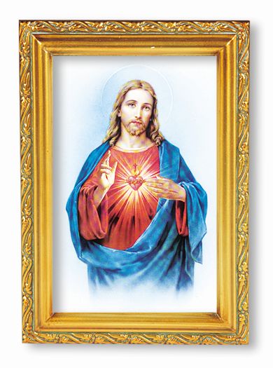 Sacred Heart of Jesus Picture Framed Wall Art Decor Small