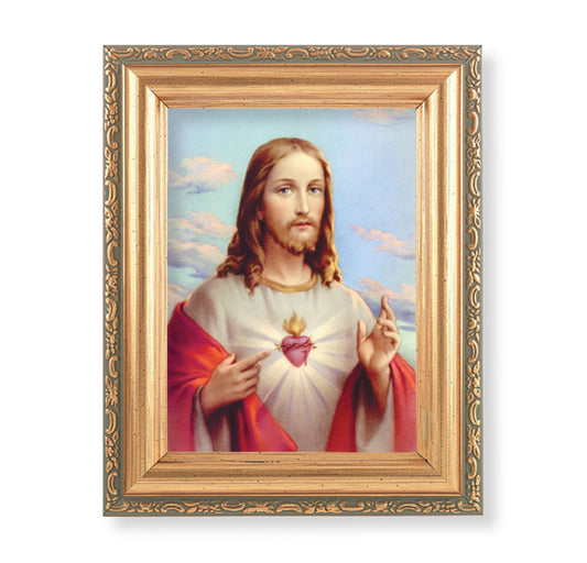 Sacred Heart of Jesus Picture Framed Wall Art Decor Small