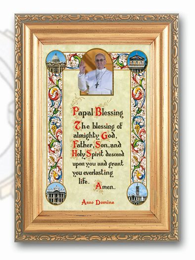 Pope Francis Blessing Picture Framed Wall Art Decor Small