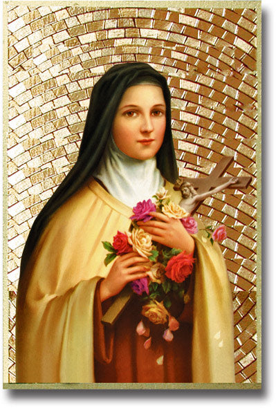 Hirten St. Therese Gold Foil Mosaic Wall Art Decor Small