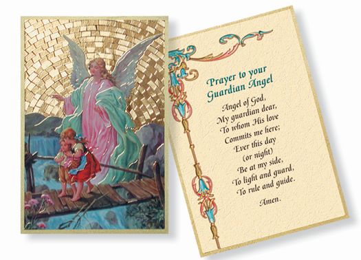Hirten Guardian Angel Crossing Bridge Gold Foil Mosaic Plaque Wall Art Decor Small 4x6