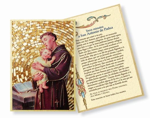 Hirten St. Anthony (Spanish) Gold Foil Mosaic Plaque Wall Art Decor, Small