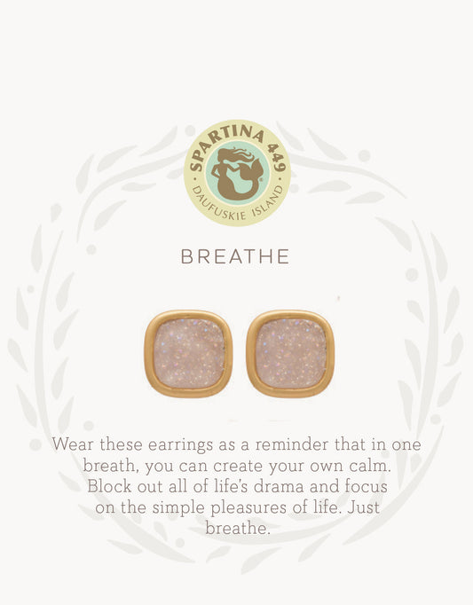Spartina Sea La Vie Druzy Stud Earrings Breathe Cream Druzy