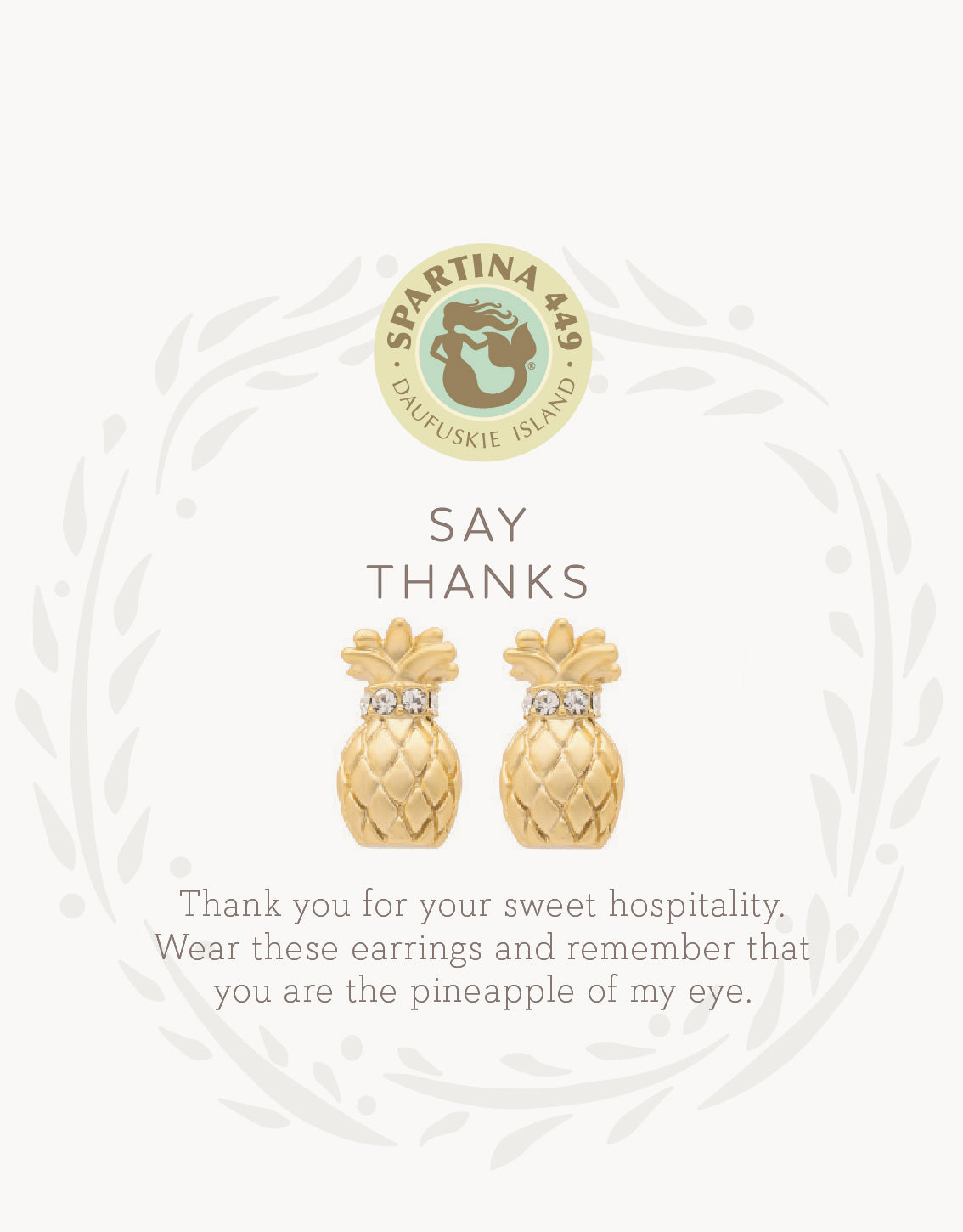 Spartina Sea La Vie Stud Earrings Thanks Pineapple Charm