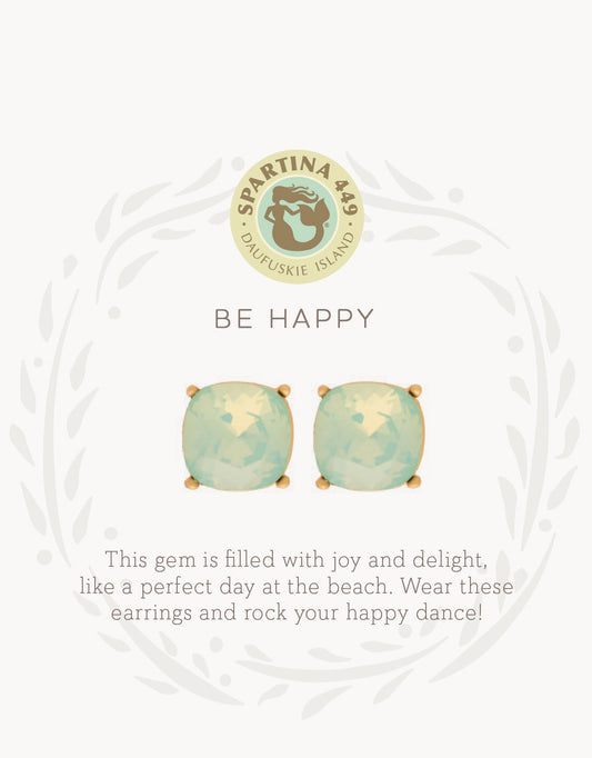 Spartina Sea La Vie Sea Glass Stud Earrings Happy Sea Green