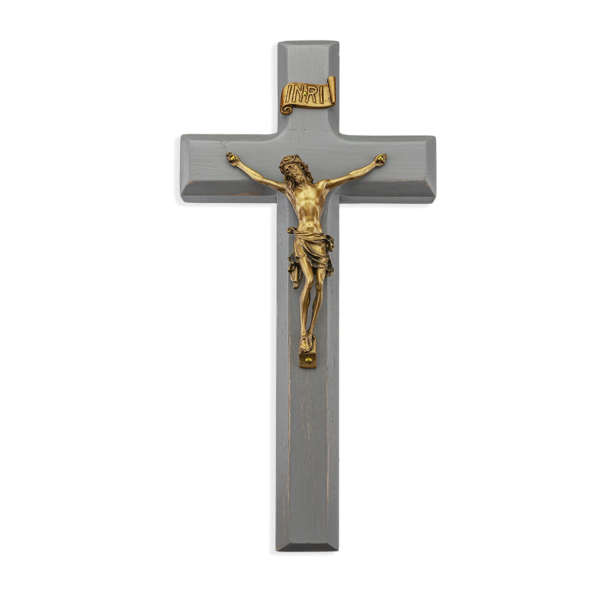 Large Catholic Camtry Gray Wood Wall Crucifix, 10", for Home, Office, Over Door