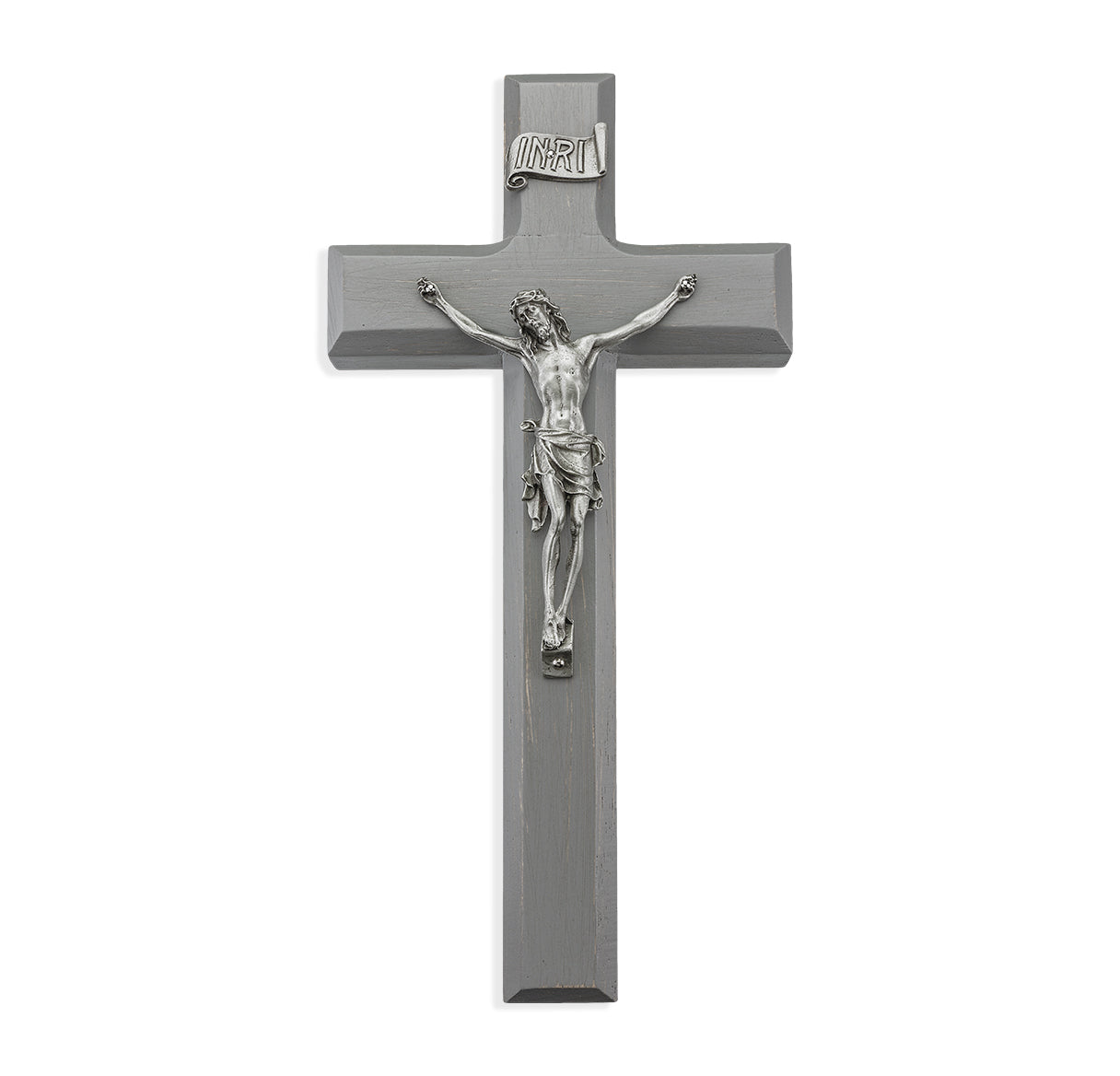 Large Catholic Camtry Gray Wood Wall Crucifix 10 Inch