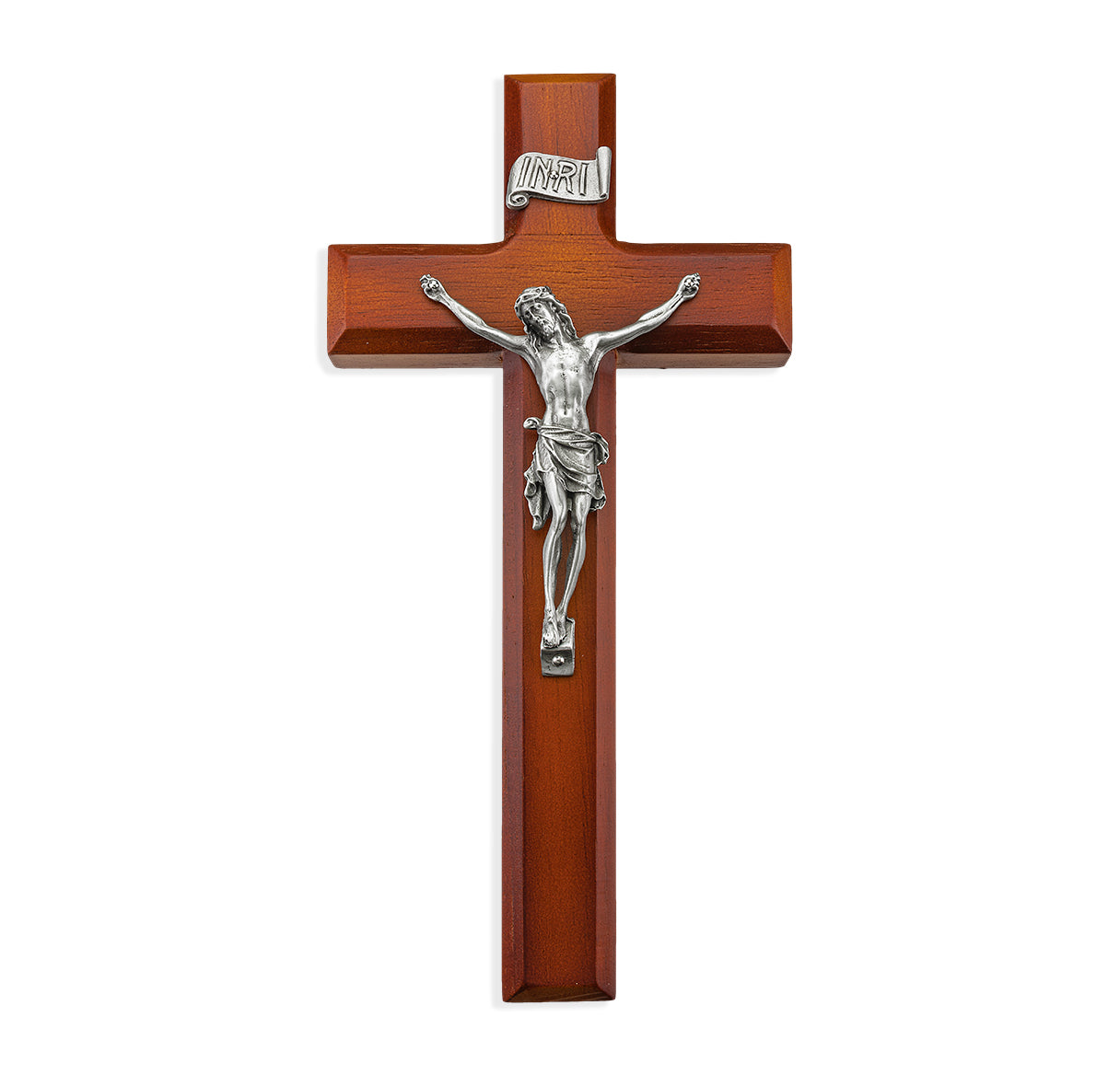 Large Catholic Tutone Wood Wall Crucifix, 10", for Home, Office, Over Door